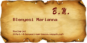 Blenyesi Marianna névjegykártya